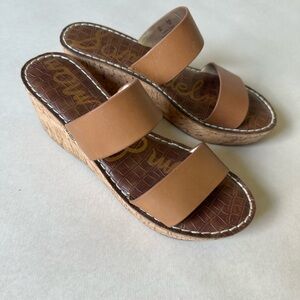 Sam Edelman RYDELL flatform platform wedge tan sz 8